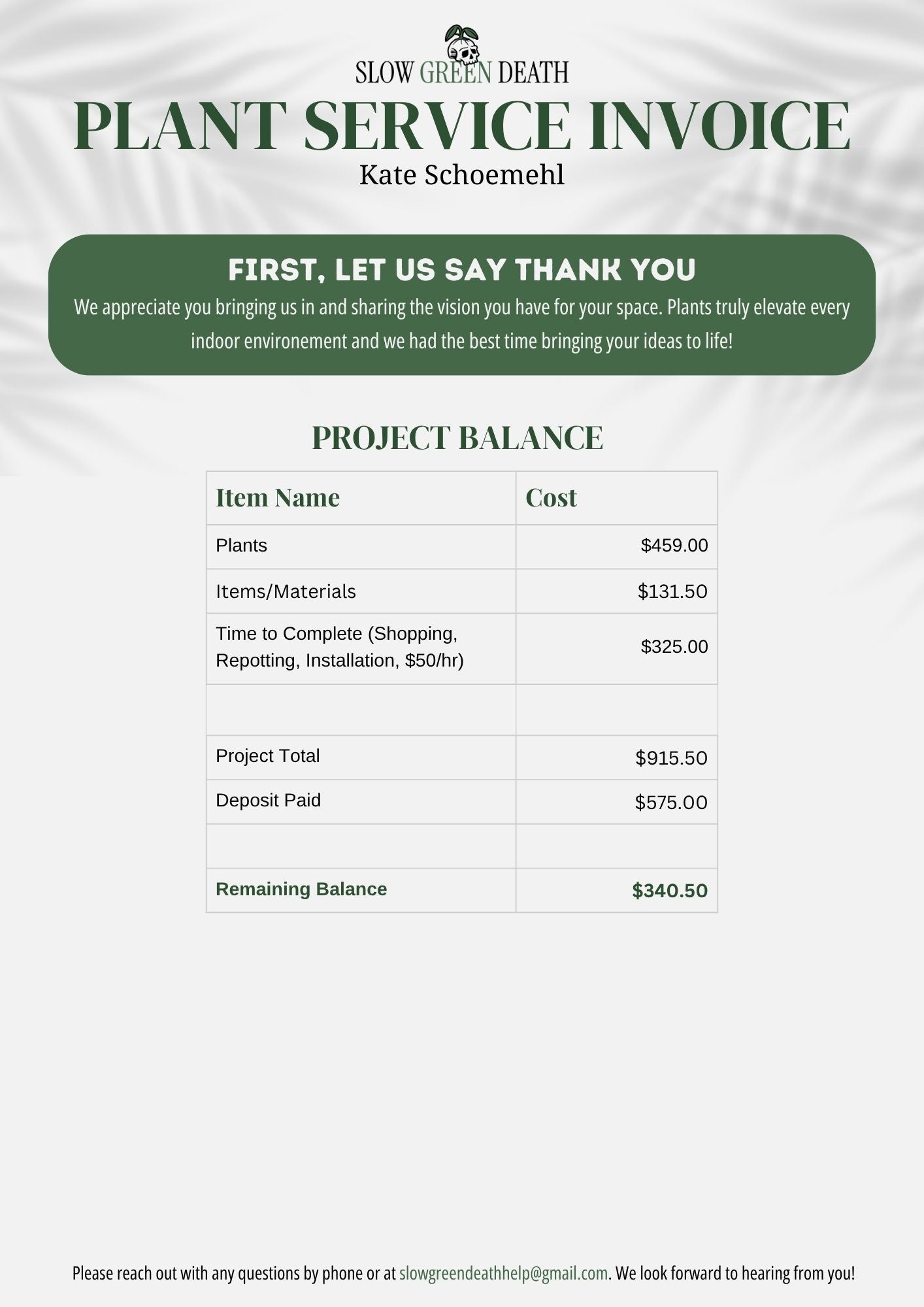 Plant Styling & Installation - Kate Schoemehl