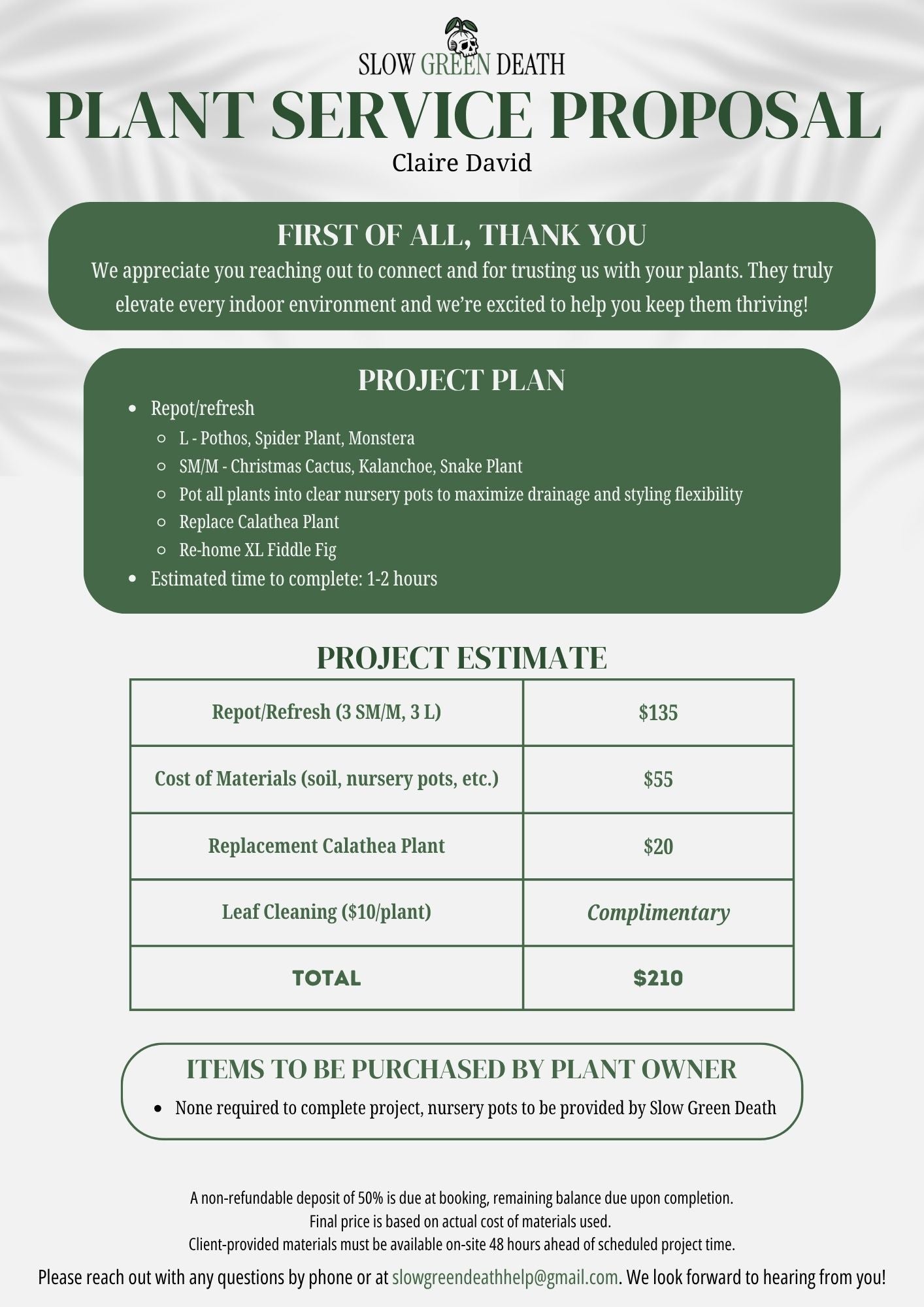 Plant Services - Claire David